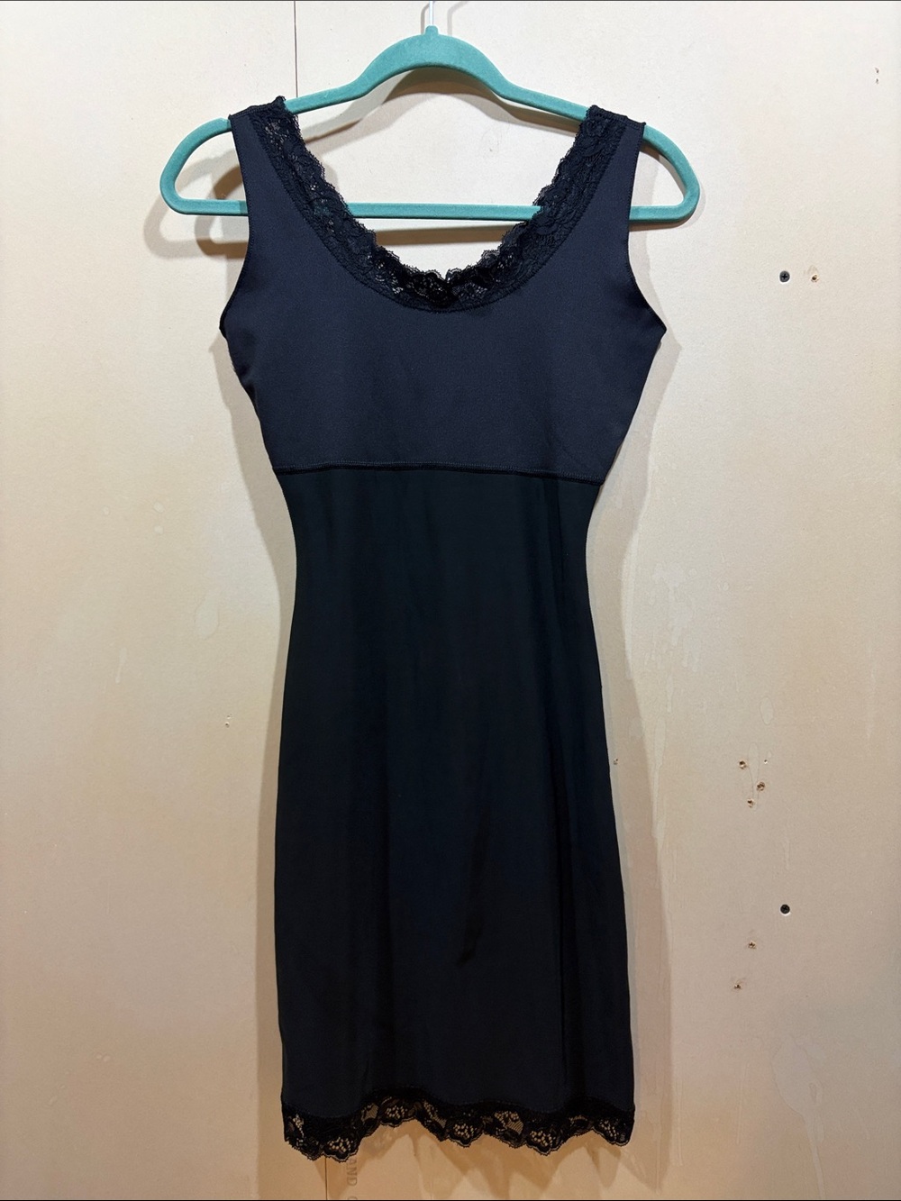 SPANX Black Lace Trim Body Con Shape-wear Dress Size M